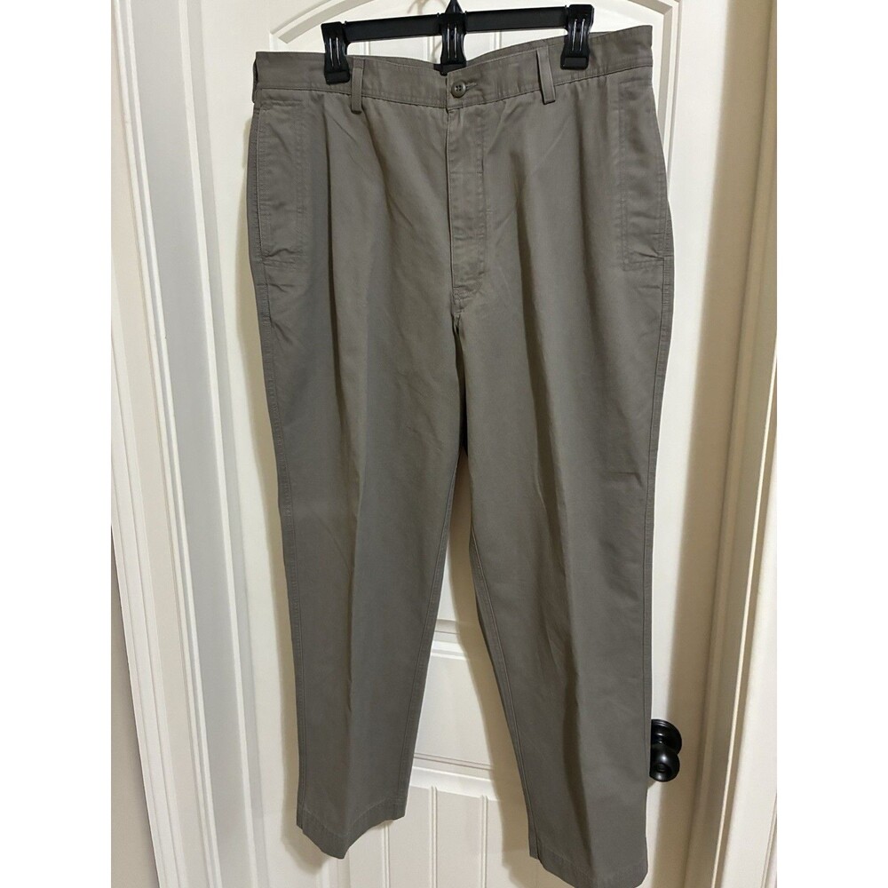 Roundtree & Yorke Casuals Pants Mens Size 36Wx29L Relaxed Fit OLIVE GREEN NWT